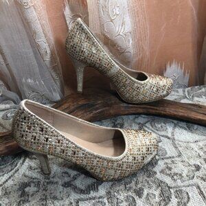 Delicacy Heels Gold Glitter 3”Heels pumps